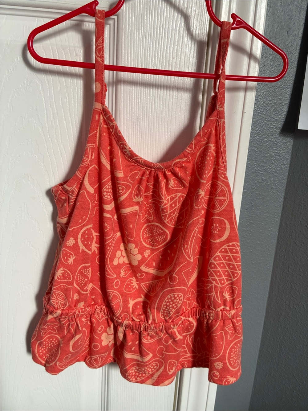 NWOT Girls Coral Fruit-Print tank top